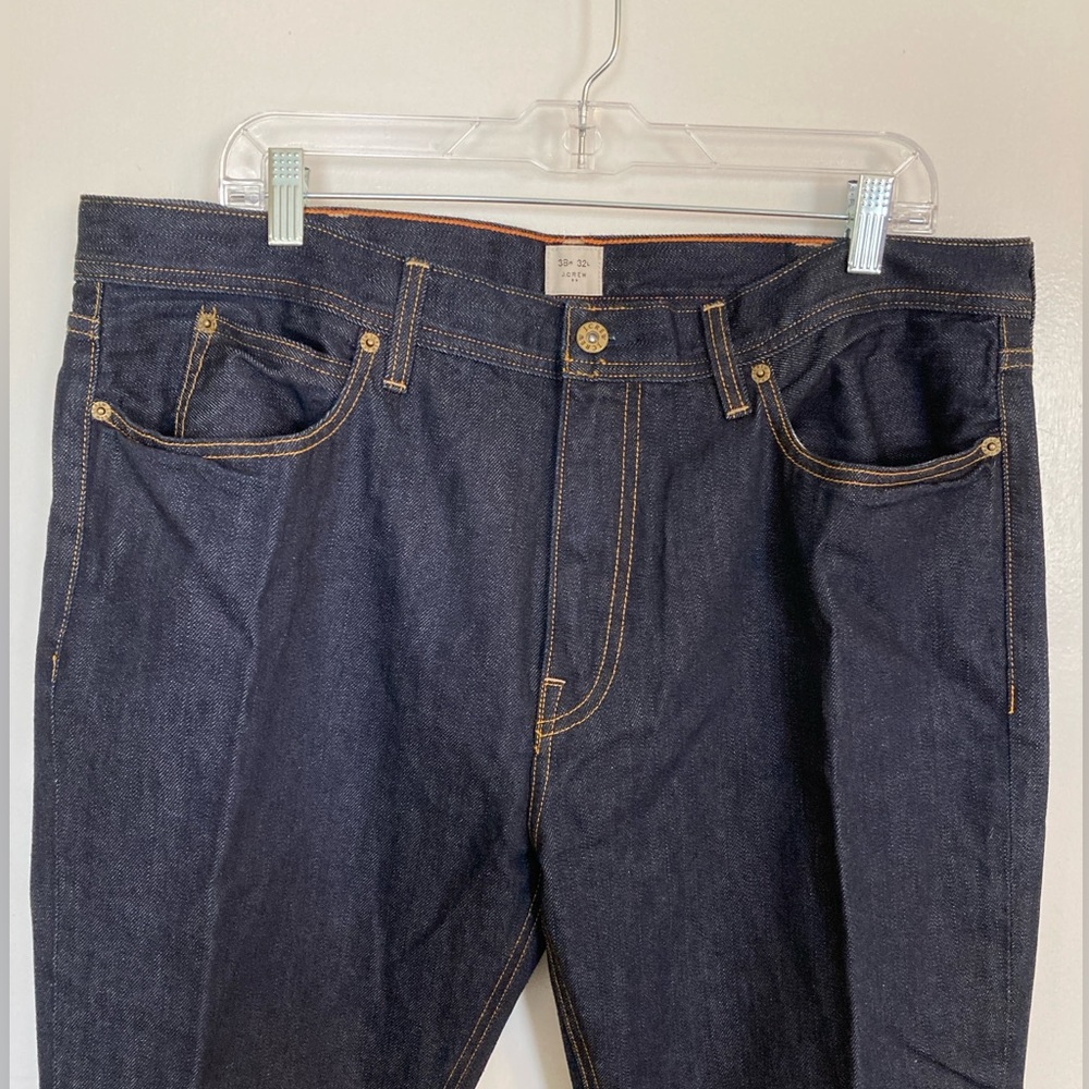 J Crew, Men's Straight Leg, dark blue Jeans. Size, 38X32 - Picture 3 of 9